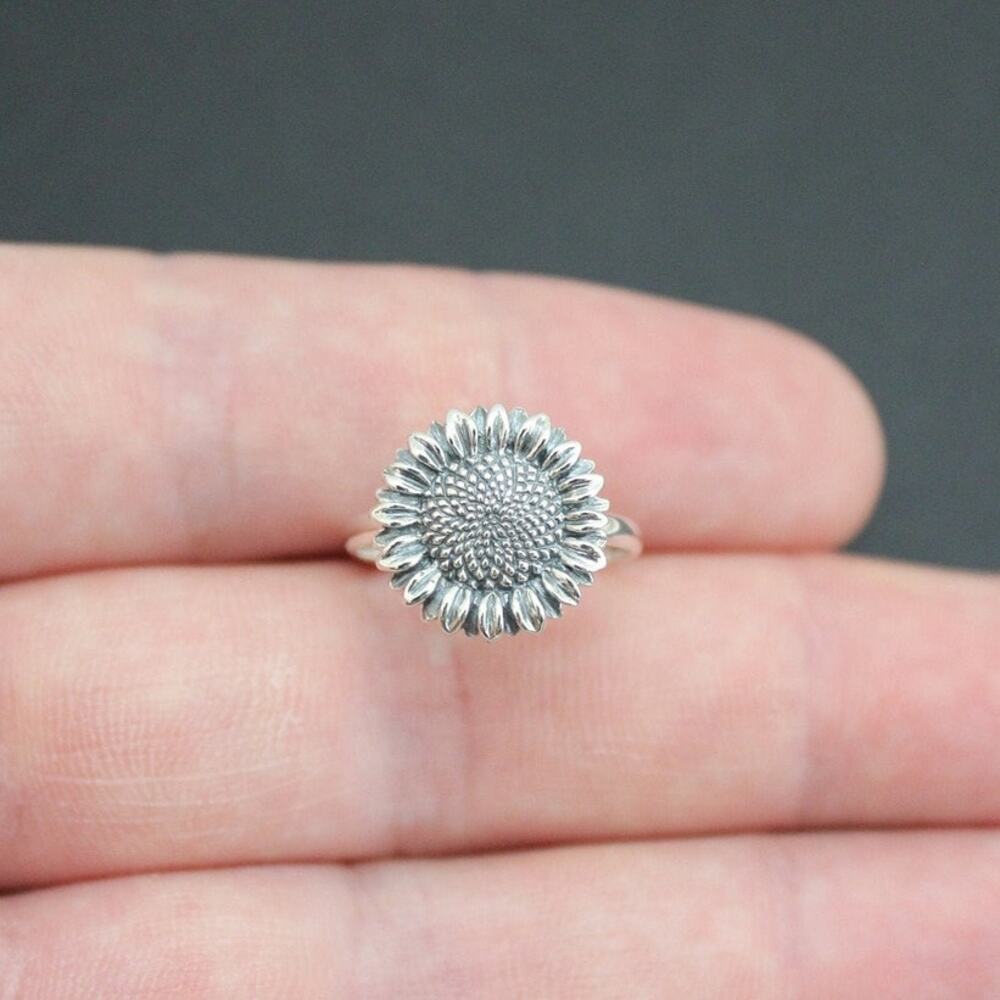 Sterling Silver Sunflower Ring